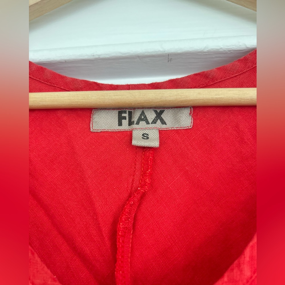 FLAX Vintage Linen Tank Top, Red, Size S - Picture 2 of 4